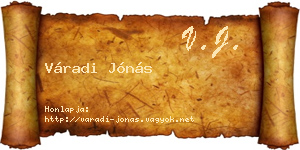 Váradi Jónás névjegykártya